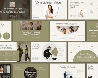 Webinar & Masterclass Slide Deck, Canva PowerPoint Figma Template,  Online Course Presentation Design