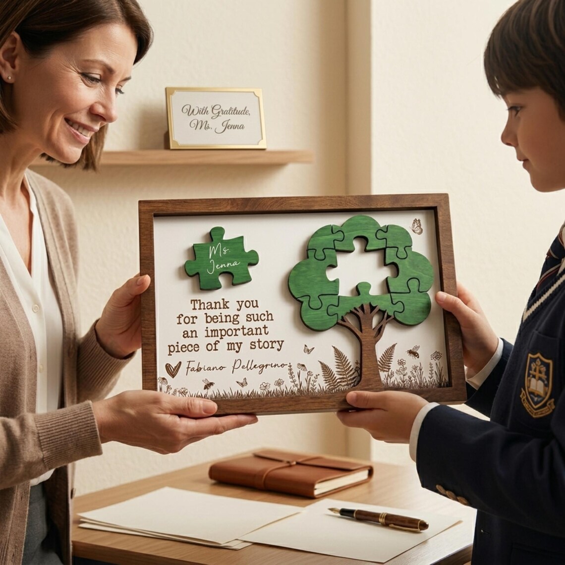 Thank You Teacher Gift, Personalized Puzzle Frame Sign, Piece of My