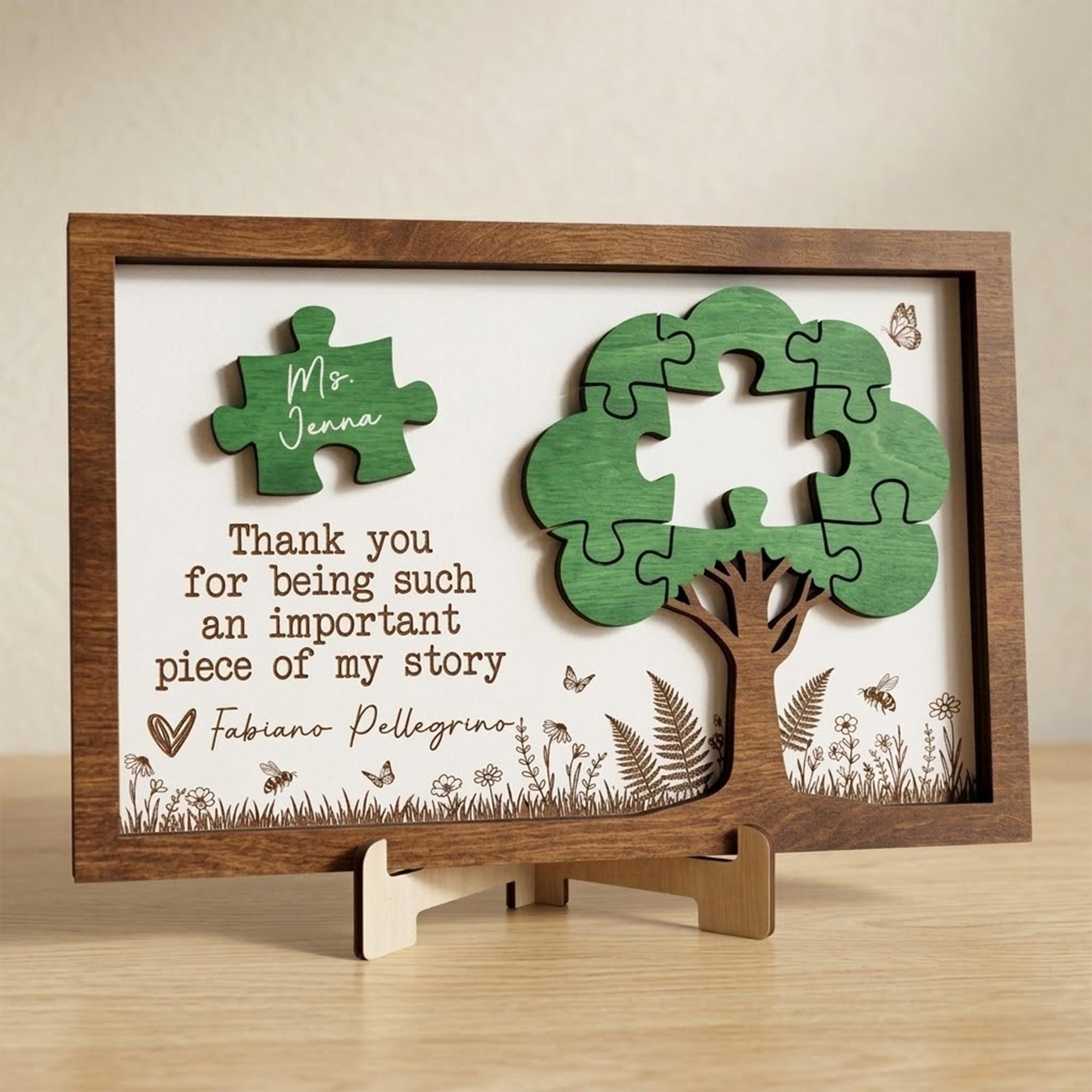 Thank You Teacher Gift, Personalized Puzzle Frame Sign, Piece of My ...