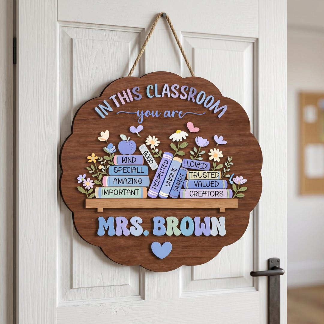 Custom Teacher Classroom Sign, Personalized Classroom Welcome Sign ...