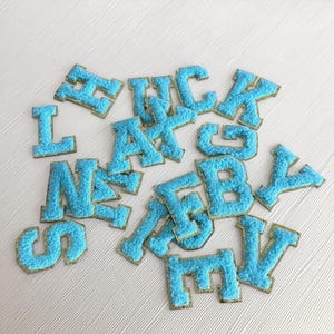 Multiple colored chenille letters patch, Chenille letter iron on patch, Fashion Iron On Alphabet Embroidery, Chenille Letter patches