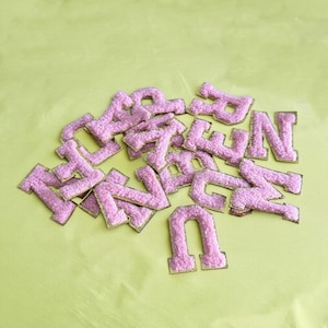 Chenille Embroidered Letters A-Z Applique Patch, Chenille letter iron-on patch, Chenille Letters, Sew Gold Trim Capital Embroidered Name