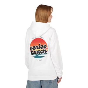 Venice Beach Graphic Hoodie | Cozy Sweatshirt for Beach Lovers | Perfect for Summer, Casual Wear, Gift Idea, Beach Trip