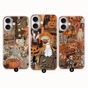 Halloween Collage Aesthetic Phone Case Spooky Cute Vibe for iPhone 17 16Pro 15 14 13 12 Samsung S25 S24 S23 S22 A16 A56 A55 Pixel 10Pro 9Pro