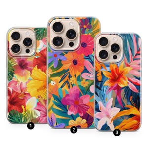 Colorful Boho Floral Phone Case Vibrant Hand-Drawn for iPhone 17 16Pro 15 14 13 12 Samsung S25 S24 S23 S22 A16 A56 A55 Pixel 10Pro 9Pro