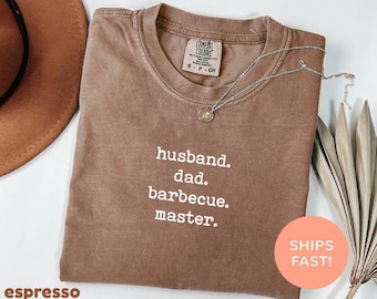 Comfort Colors® Husband Dad Barbecue Master Shirt, Barbecue Shirt, Bbq Gifts, Grilling Shirt, Bbq Smoker Shirt, Fathers Day Gift