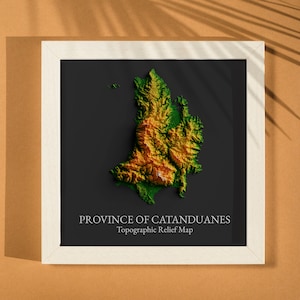 Catanduanes Reliefkarte | Topographie Kunst, Geographie der Insel Geographie Poster, Philippinen Wanddekoration