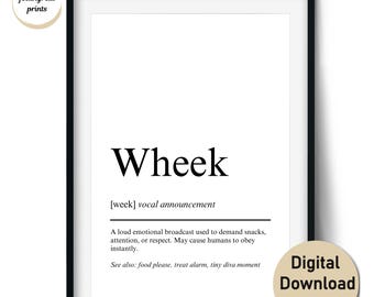 Wheek Definition Print – Funny Guinea Pig Wall Art and Gift for Cavy Lovers – Wall Art and Cards (Digital Download, Commercial Use)