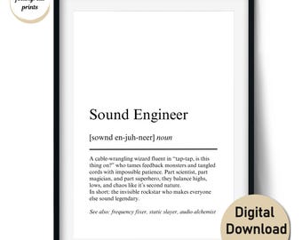 Sound Engineer Gifts for Audio Engineers or Producers | Sound Guy Studio Gift | Wall Art & Cards (Digital Download, Commercial Use License)
