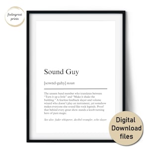 Ljudkillepresent till ljudtekniker eller ljudmixer | Väggkonst och kort (digital nedladdning, kommersiell licens)