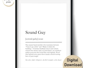 Sound Guy Gift for Audio Engineers or Sound Mixers | Wall Art & Cards (Digital Download, Commercial Use License)