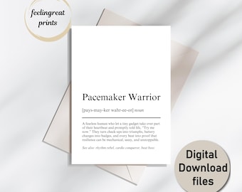 Herzschrittmacher Krieger Definition Druck - Lustiges Geschenk für Herzschrittmacher-Patientinnen und Herz Krieger - Kunst und Karten (Digitaler Download)