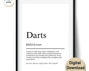 Darts Definition Print – Funny Darts Gift for Dart Players and Dart Fans – Wall Art & Cards (Digital Download, Commercial Use)