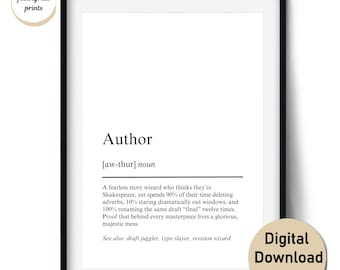 Author Gift for Writers, Novelists and Storytellers | New Authors gift | Wall Art & Cards (Digital Download, Commercial Use License)