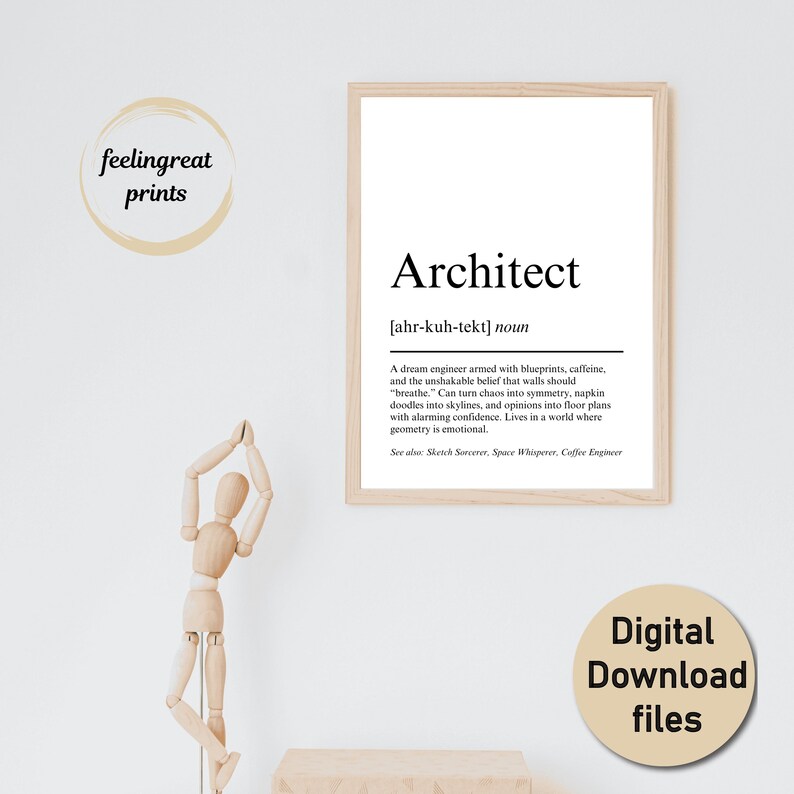 Architects Definition Print, Gift for Architect Graduation or Student ...