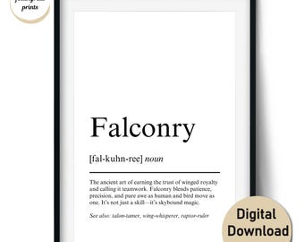Falconry Definition Print – Funny Gift for Falconers and Bird of Prey Lovers – Wall Art & Cards (Digital Download, Commercial Use)