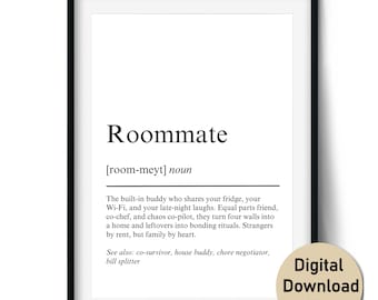 Funny Roommate Gift Ideas – Wall Art & Cards – Digital Download, with Commercial License for Physical Products