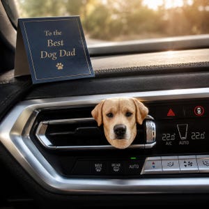 Fars dag-present till hund, pappa, personlig 3DPet-porträtt, bilventilationsdiffusor, personlig hund, katt, aromsten, billuftfräschare, unik present till honom
