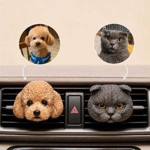 Presente de Dia dos Pais para Pai de Cachorro: Difusor de Saída de Ar para Carro Personalizado com Retrato 3D do Seu Pet, Pedra Aromática Personalizada para Carro com Aromatizador de Ambiente. Presente Exclusivo para Ele.