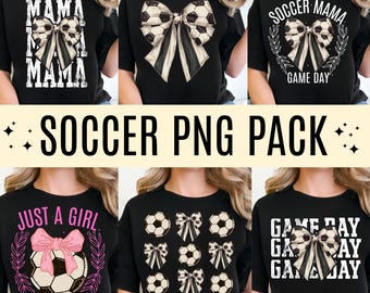 Coquette Soccer Png, Girly Bow Game Day Png Design, Soccer Mom Png Shirt Graphic, Cute Soccer Png Sublimation PNG