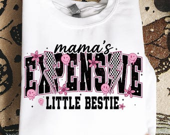 PNG de la pequeña y cara mejor amiga de mamá, PNG de mamá mini, PNG de niña pequeña a la moda, PNG de niña pequeña divertida, PNG de diseño de mamá linda