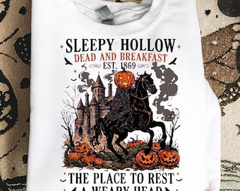 Vintage Sleepy Hollow Png, Skeleton Pumpkin png, Spooky Halloween Png, Haunted Autumn Png, Retro Ghost Png, Creepy Season Png Design