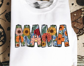 Mamá floral png, Mamá floreciente png, Mamá retro floreciente png, Mamá linda png, Diseño floral png de moda