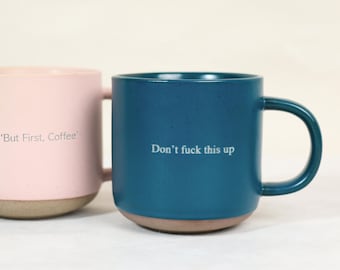 Engraved Ceramic Mug with Your Text, Custom Pottery Coffee Mug, Mug Engraved Gift, Custom Gifts Ideas, Housewarming Gift