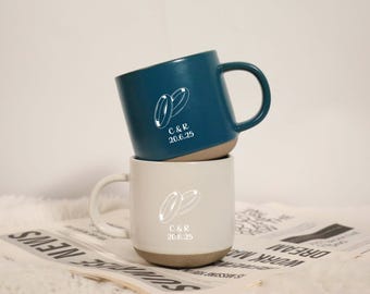 Personalized Mr Mrs Mugs, Hubby Wifey Custom Couple Coffee Mug, His and Hers Cup, Couples Husband and Wife Mug, Engagement Newly Wed Gifts