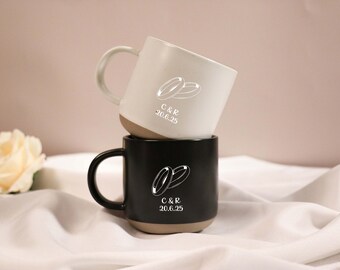 Personalized Mr Mrs Mugs, Hubby Wifey Custom Couple Coffee Mug, His and Hers Cup, Couples Husband and Wife Mug, Engagement Newly Wed Gifts