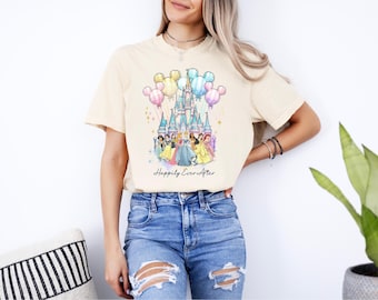 Camiseta vintage del castillo de princesas, camiseta vintage de vacaciones en Disney World, camiseta para viaje de chicas a Disneyland, regalo mágico para el escuadrón de princesas