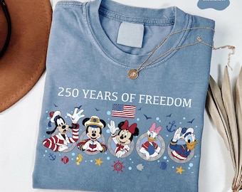 Camiseta del equipo de cruceros Disney / Camiseta patriótica de Mickey y sus amigos / Camiseta de 250 años de libertad / Camiseta de vacaciones Disney del 4 de julio