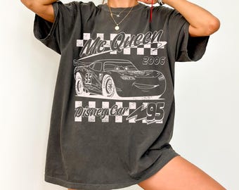 Retro Lightning McQueen Shirt, Vintage Disney Cars Racing Tee, Checkered McQueen 95 Shirt, Disneyland Vacation Shirt, Radiator Springs Gift