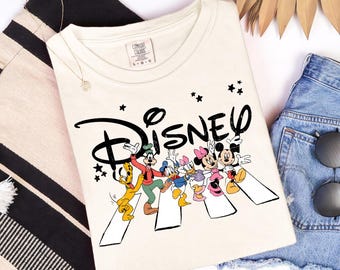 Vintage Disney Mickey and Friends Crossing the Road Shirt, Retro Disneyworld Shirt, Vintage Goofy Pluto Donald Mickey Shirt
