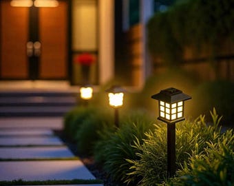 Solar Outdoor Garden Light – Small House Tungsten Filament Lamp, Waterproof Courtyard & Villa Landscape Pathway Lighting Decoration