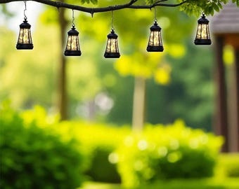 3-Pack Solar Hanging Lanterns Waterproof Outdoor Garden & Patio Lights