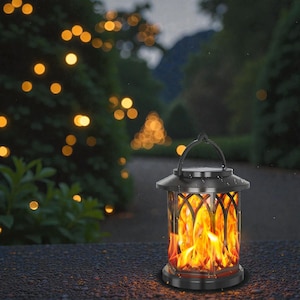 Solar Outdoor Wall Lantern LED Flame Light IPX5 Weather Resistant Porch Garden Patio Lamp Spring Summer Home Decor Gift
