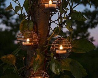 Solar Hanging Lanterns 3-Pack Waterproof Garden Patio Tree Lights