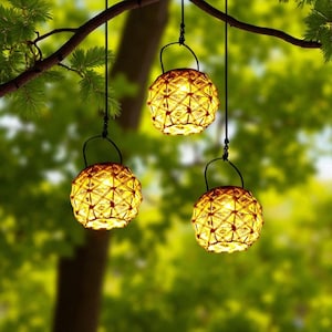 Solar Hanging Lanterns, Waterproof Outdoor Solar Lights for Garden, Patio, Yard Decor, Decorative Solar Tree Lights, Perfect Gift