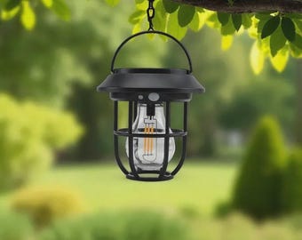 Solar Hanging Lamp Warm Outdoor Decorative Light for Garden Patio & Balcony