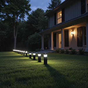 Luces LED solares para caminos de exterior, lámpara de jardín impermeable para patio, césped, balcón, pasarela, linterna solar, regalo de Navidad y Año Nuevo.