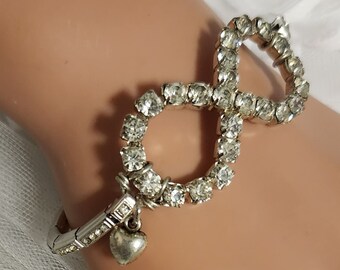 Infinity Stretch Bracelet ~ Rhinestone Statement Jewelry ~ Vintage Watchband ~ Assemblage Jewelry ~ Vintage Jewelry ~ FREE SHIPPING in USA