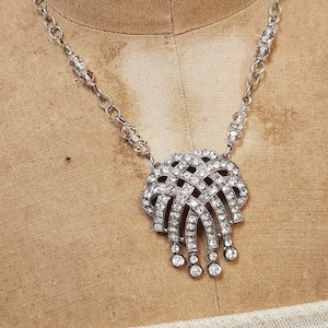 Vintage Assemblage Rhinestone Necklace ~ Something Old ~ Bridal Jewelry ~ Vintage Bride ~ FREE Shipping in USA