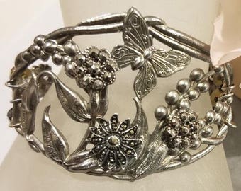 Assemblage Bracelet ~ Vintage French Cut Steel ~ Vintage Jewelry ~ Butterfly Bracelet ~ Butterflies ~ Edwardian ~ French ~ FREE SHIP in USA