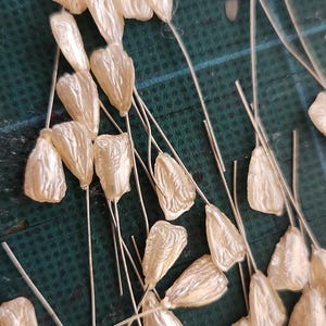Destash Vintage Glass Leaves on Stems ~ Millinery ~ Jewelry Making ~ Bridal ~ Lot #173