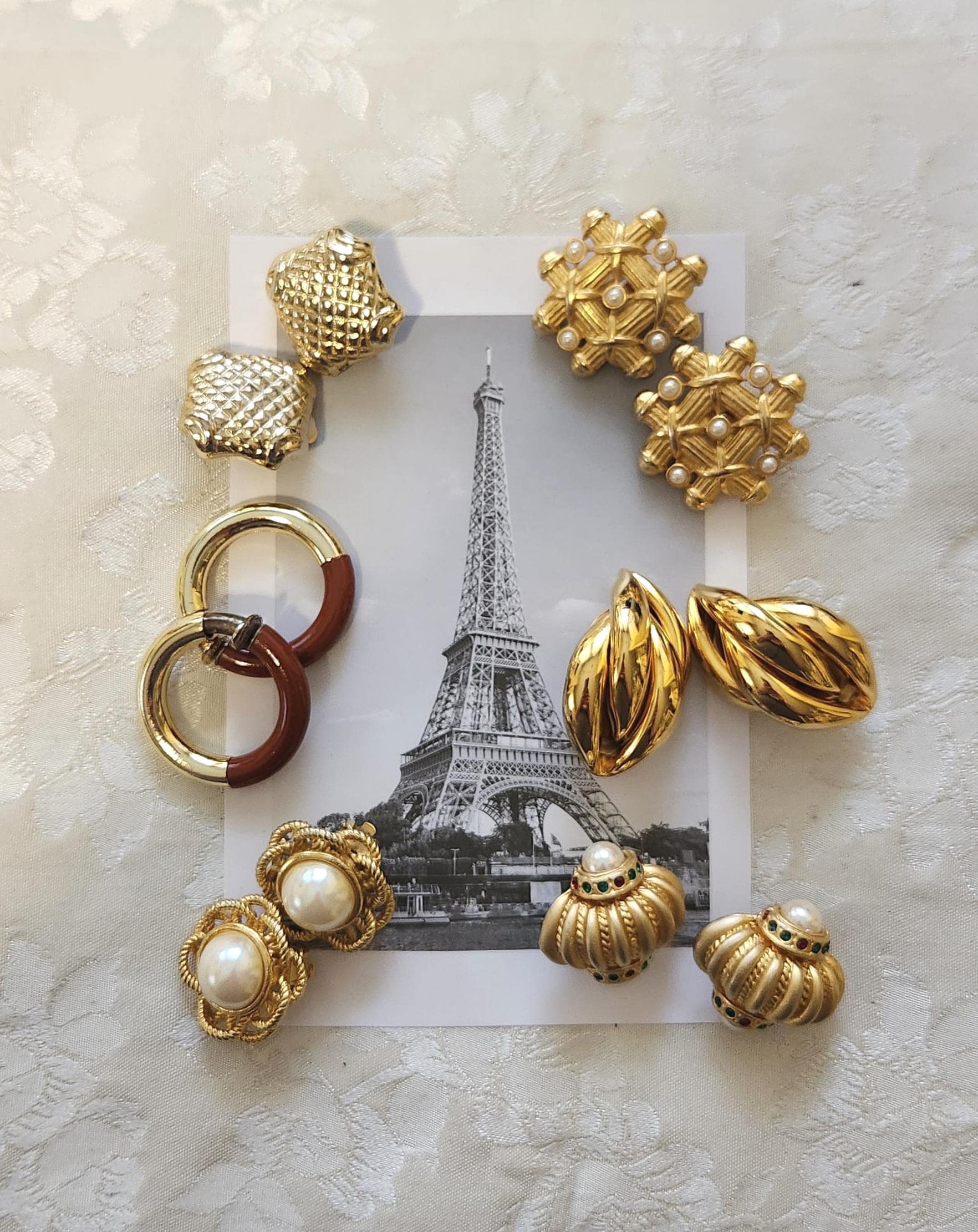 CHOOSE ~ Large Vintage Goldtone Earrings ~ Beautiful Clip on Earrings ~ 1980s