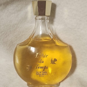 Vintage 1970s Lalique Bottle of Nina Ricci L'Air du Temps ~ Eau de Toilette ~ 100ML ~ Made in France