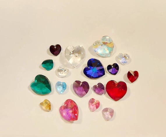 Discount Lots of Swarovski Heart Crystal Pendants ~ 6202 ~ Sold by Color Lot ~ 10mm ~ 14mm ~ 18mm ~ Made in Austria