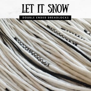 Synthetic Hair Extensions – Winter White Faux Double Ended Dreads – Lightweight Handmade Synthetic Dreadlocks – DE Boho Style Dread Set