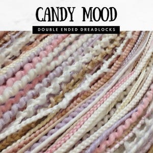 Synthetic Hair Extensions – Candy style Double Ended Dreads – Lightweight Handmade Synthetic Dreadlocks – DE Boho Style Dread Set